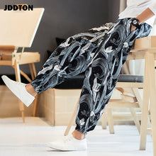 Load image into Gallery viewer, JDDTON Mens Japanese Harajuku Style Loose Personality Printing Sweatpant Beach Casual Wear Harem Kimono Streetwear Trouser JE068